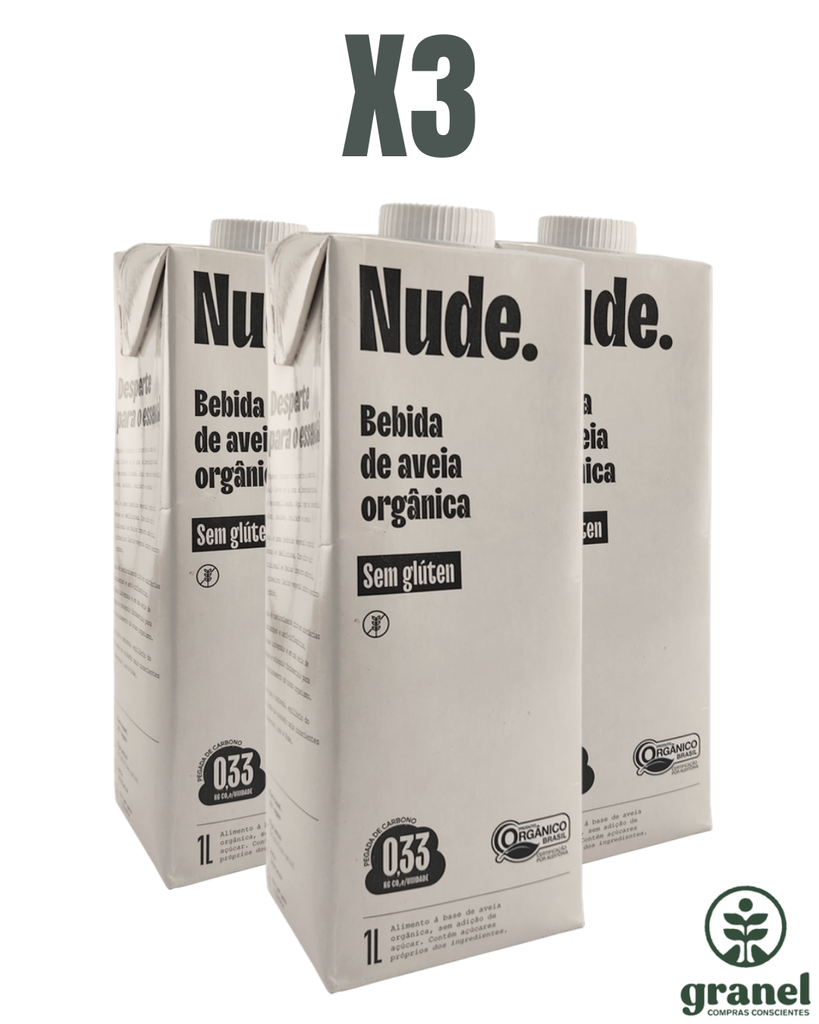 Pack X3 Leche de avena orgánica Nude 1L