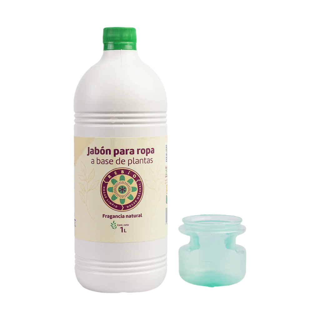 Jabón vegetal para ropa envase de pead reciclado retornable Rebío 1L