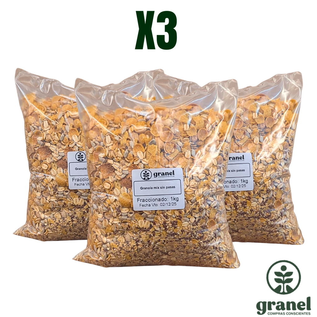 [12410] Pack X3 Granola mix sin pasas 1kg