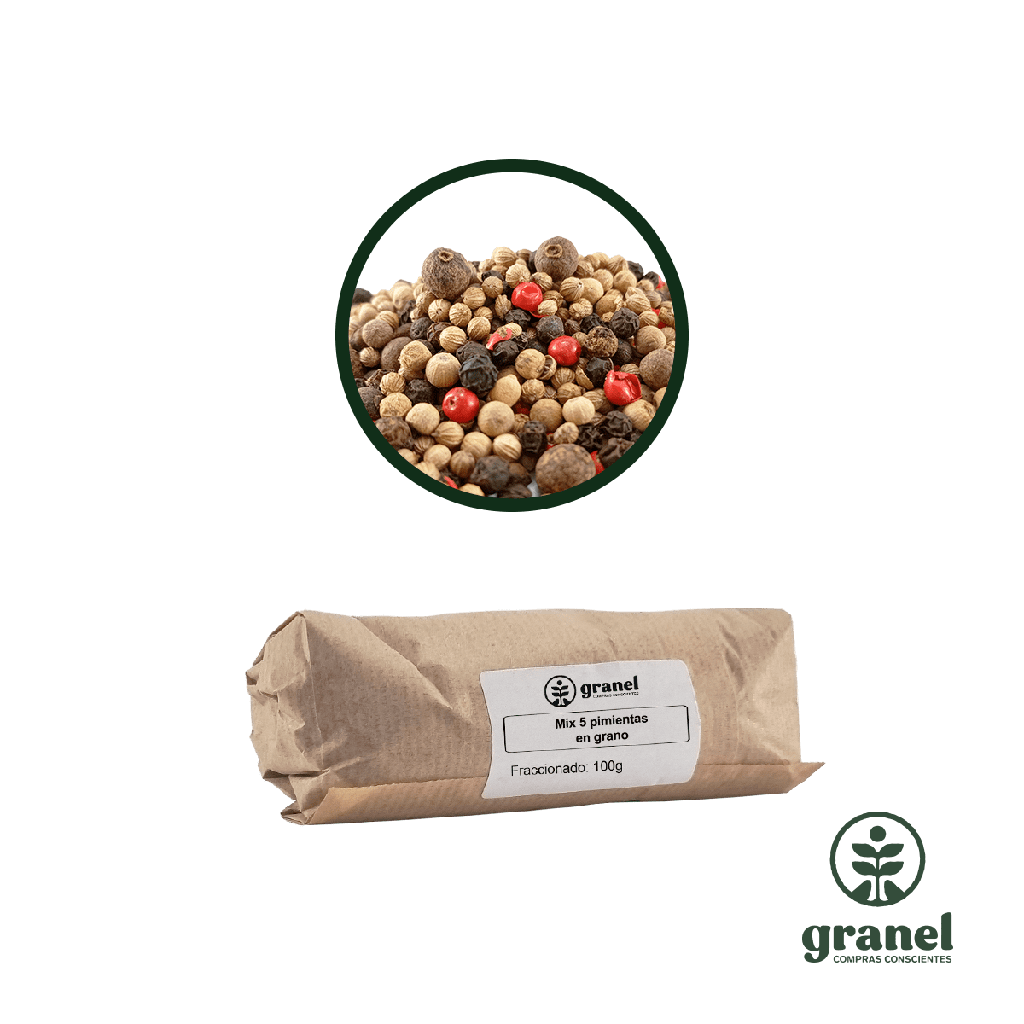 [10086] 5 pimientas en grano 100g