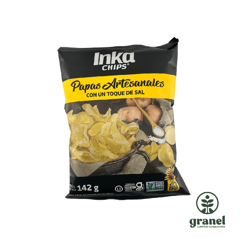 Papas fritas artesanal con sal INKA chips 142g