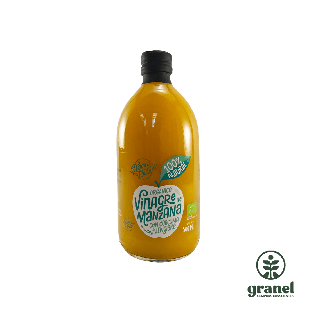 Vinagre de manzana orgánico con cúrcuma y jengibre Terra Verde 500ml