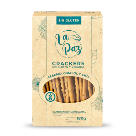 Galletas crackers de sésamo, girasol y chía La Paz 180g