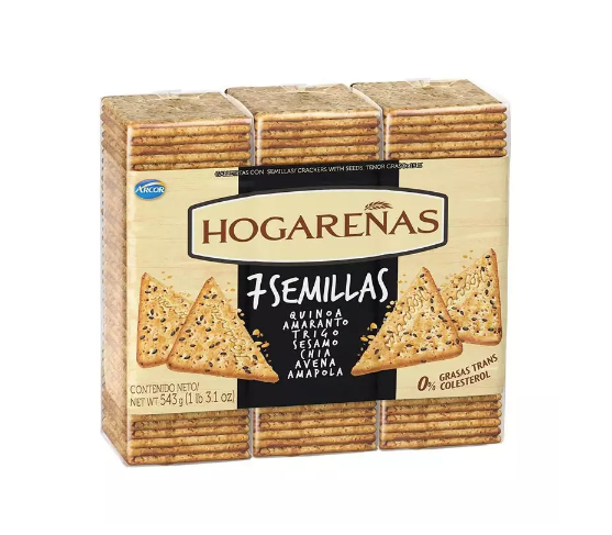 Galletas 7 semillas pack Hogareñas 555g