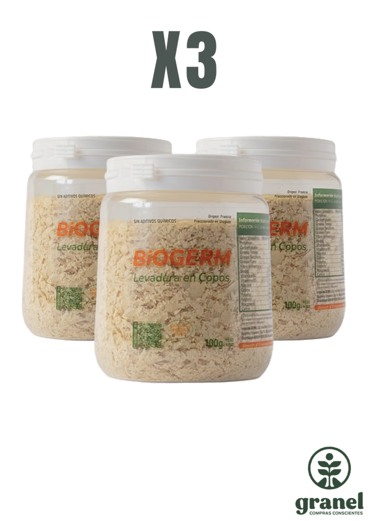 Pack X3 Levadura nutricional en copos Biogerm 100g
