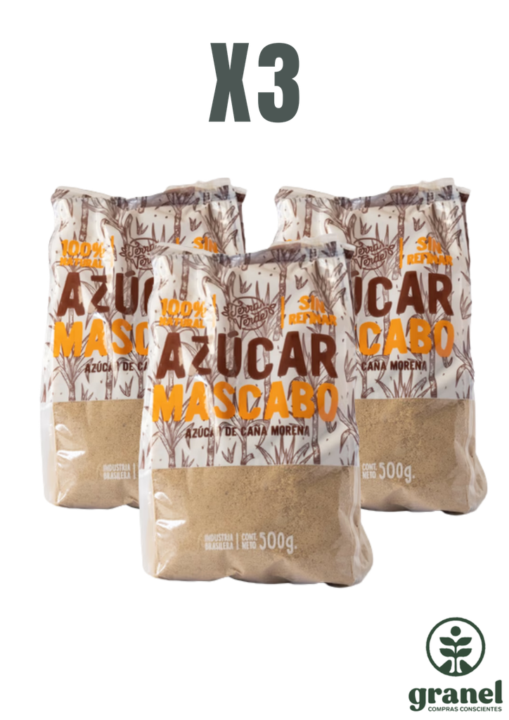 Pack X3 Azúcar mascabo Terra Verde 500g