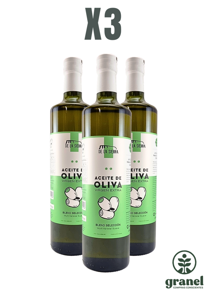 Pack X3 Aceite de oliva extra virgen De La Sierra 1L