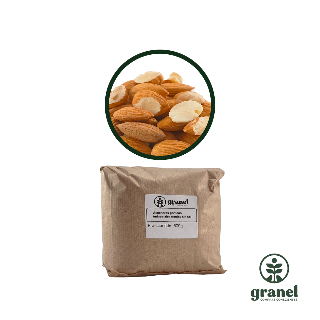Almendras partidas industriales crudas sin sal 750g