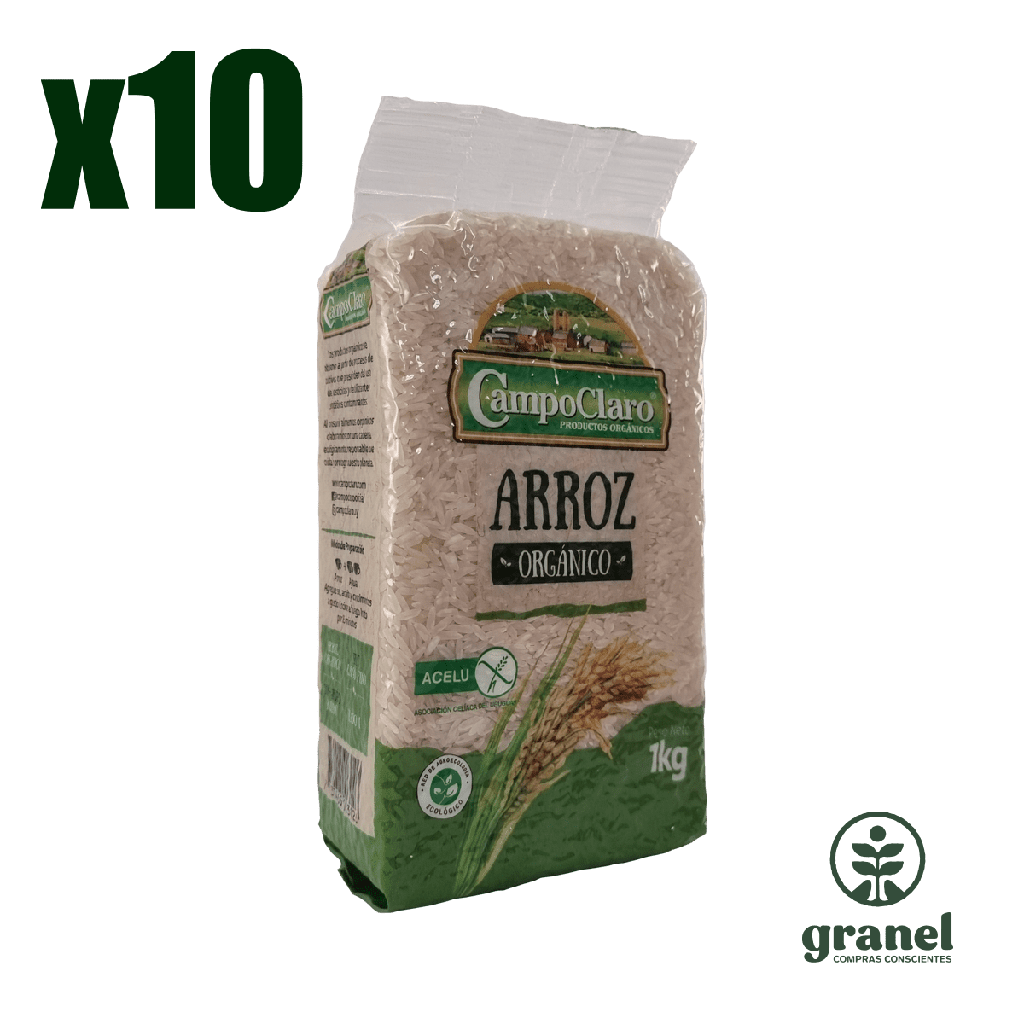 [Por encargue, plazo hasta 7 días]  Arroz blanco orgánico Campo Claro 1kg 10 unidades