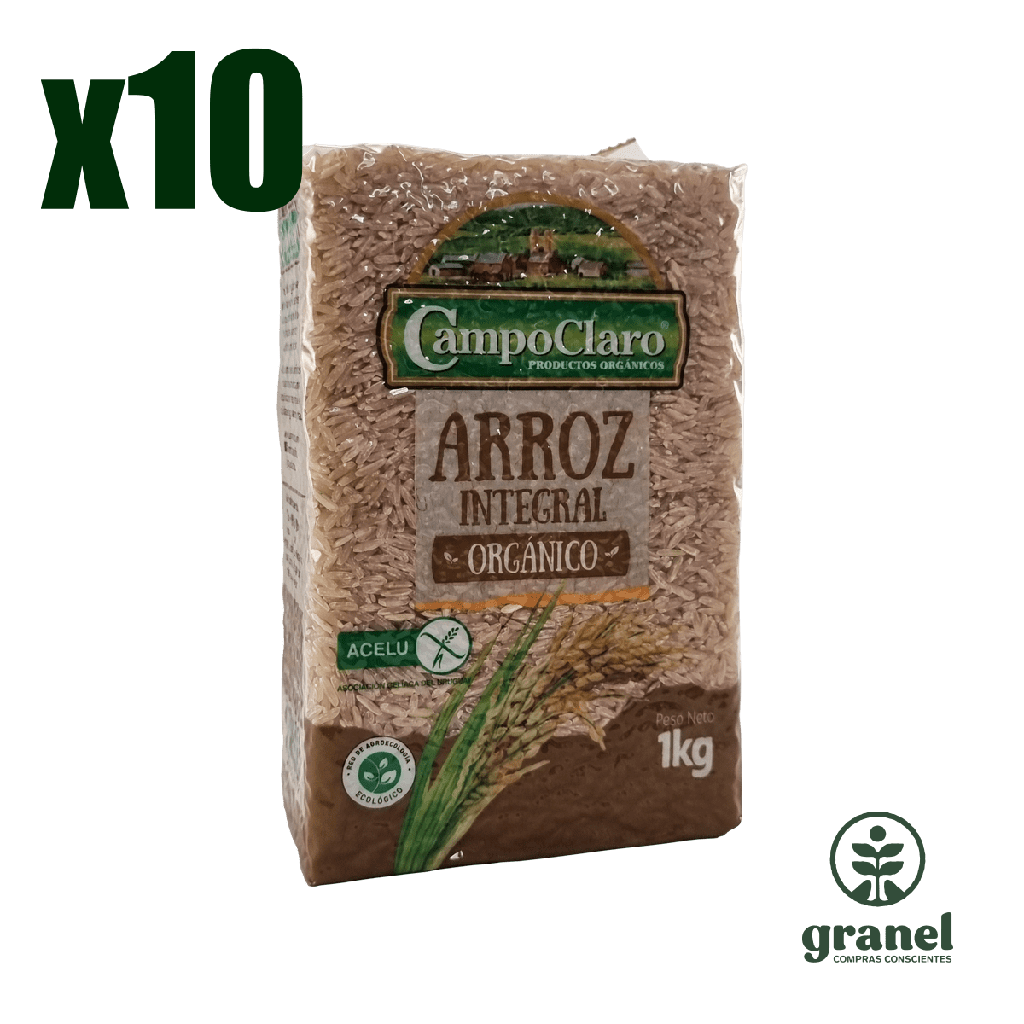 [3381] [Por encargue, plazo hasta 7 días] Arroz integral orgánico Campo Claro 1kg Caja 10 unidades