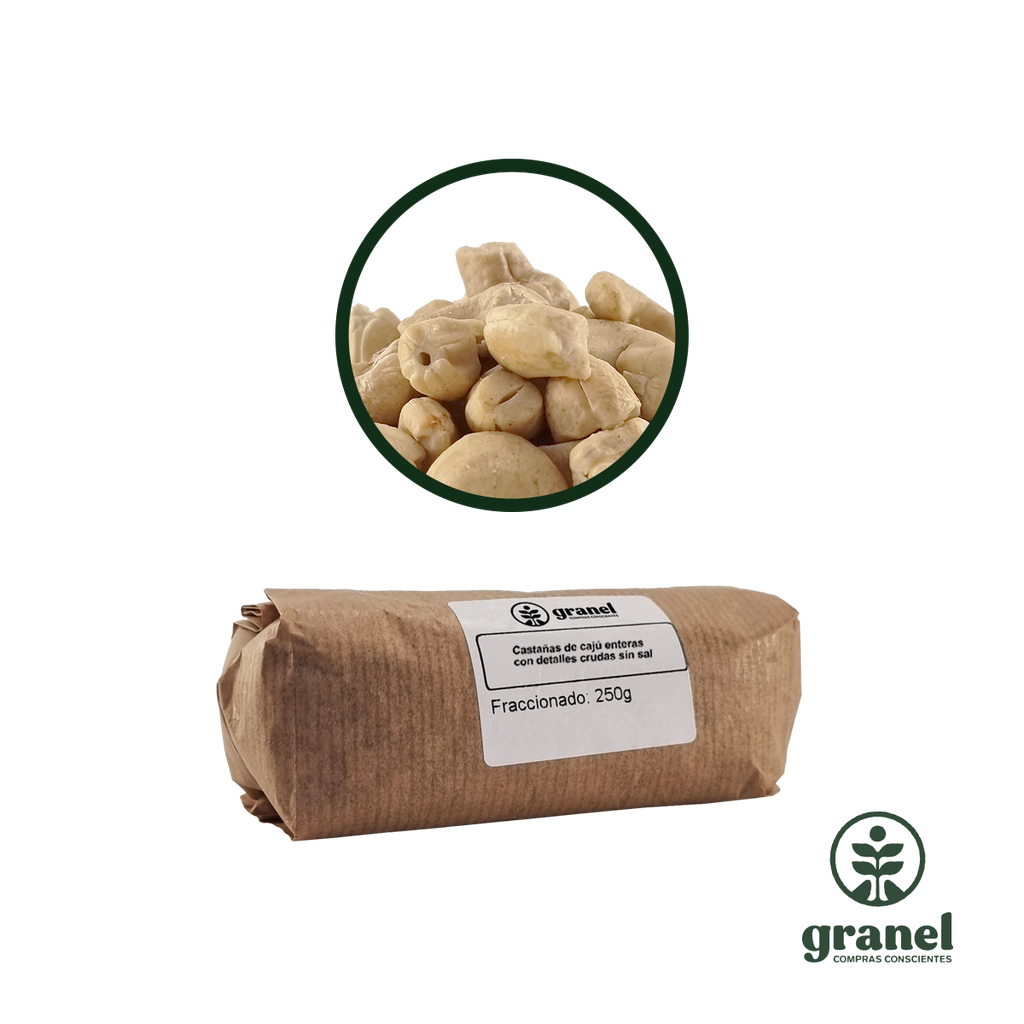 Castañas de cajú rota cruda sin sal 250g