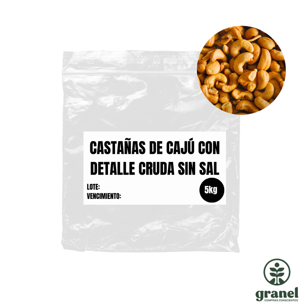 Castañas de cajú rota cruda sin sal 5kg