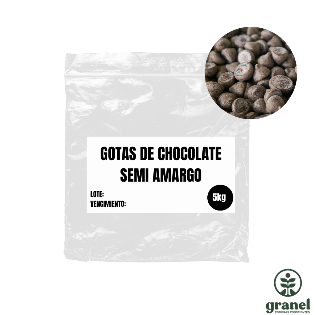 [10469] [Por encargue, plazo hasta 7 días] Gotas de chocolate semi amargo termorresistentes Belcolade. Bolsa 5kg