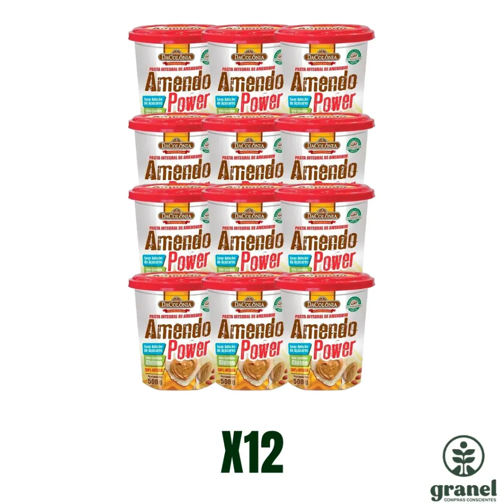 [Por encargue, plazo hasta 7 días] Mantequilla crema manteca de maní Amendo Power 500g. Caja 12 unidades