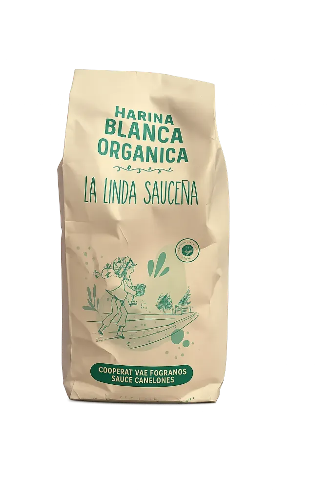 Harina de trigo blanca orgánica La Linda Sauceña 1kg