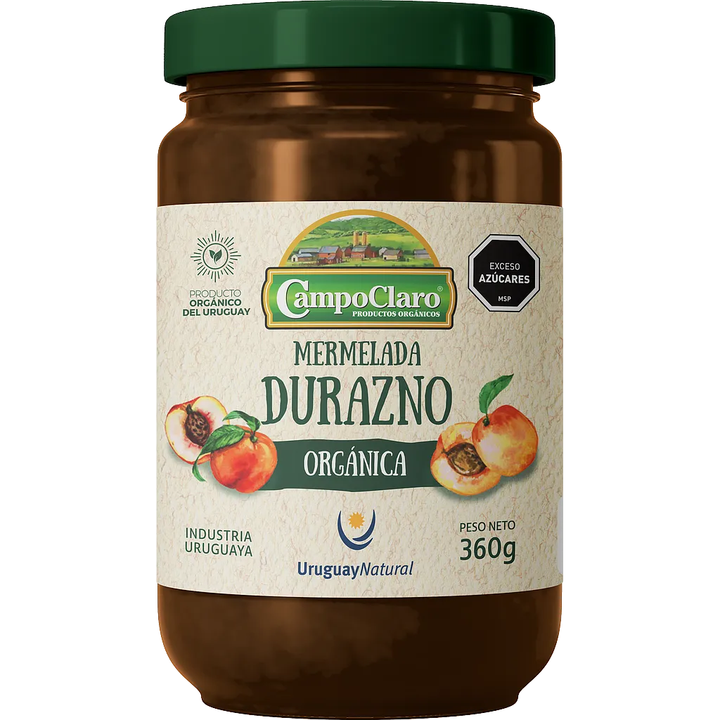 Mermelada de durazno orgánica Campo Claro 360g