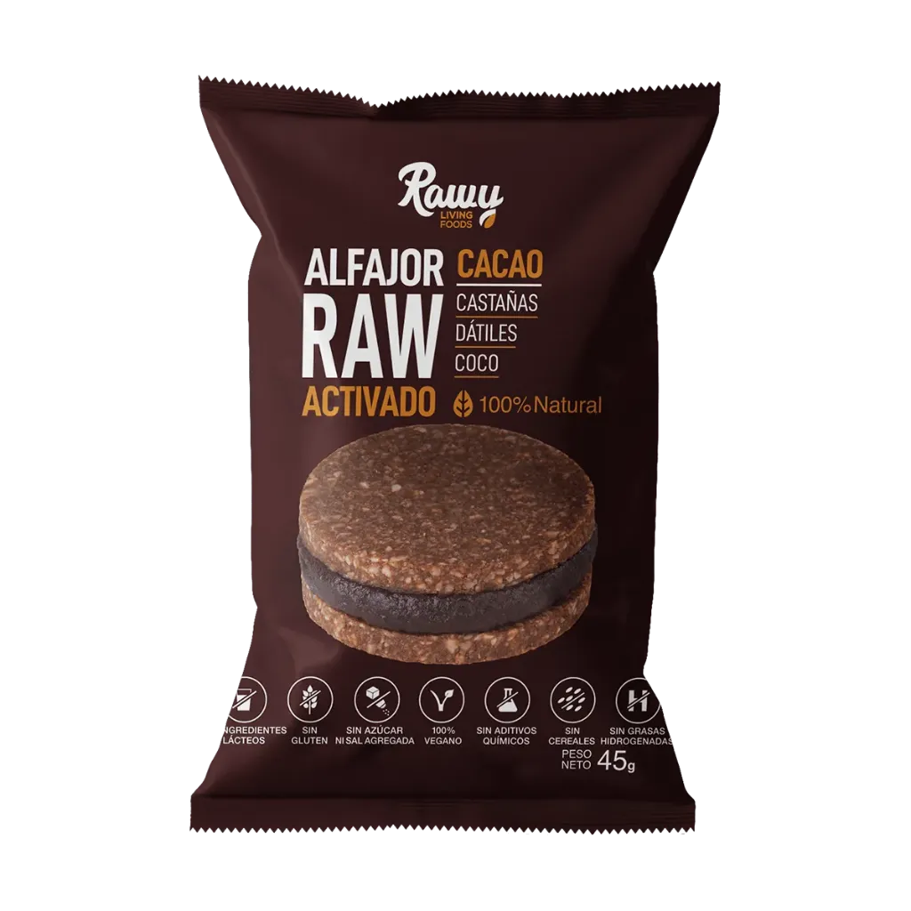 [3033] Alfajor Raw Activado de Cacao 45g Rawy
