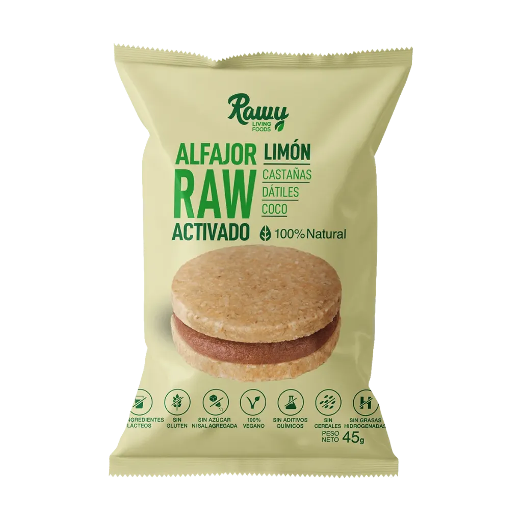 [3034] Alfajor Raw Activado de Limón 45g Rawy