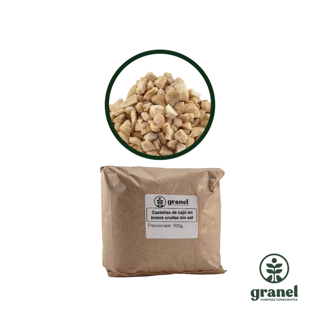 Castañas de cajú en trozos crudas sin sal 250g