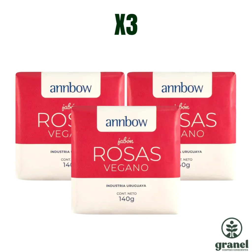 Pack X3 Jabón vegano rosas Annbow 140g