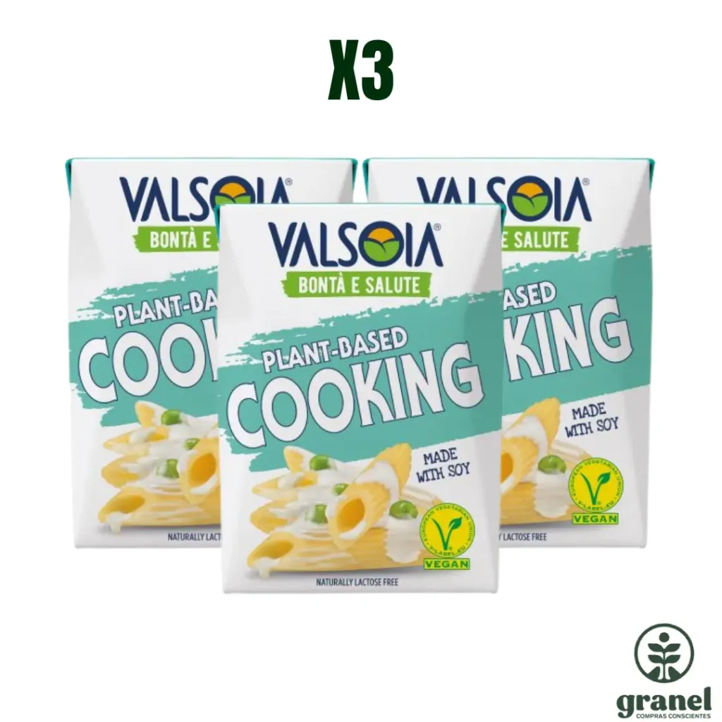Pack X3 Crema para cocinar de soja Valsoia 200ml