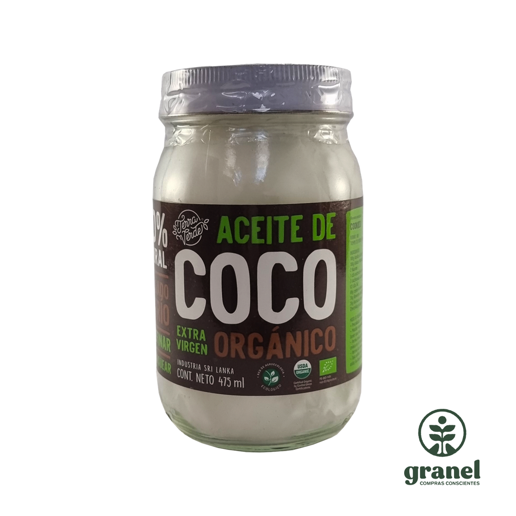 Aceite de coco orgánico extra virgen Terra Verde 475ml