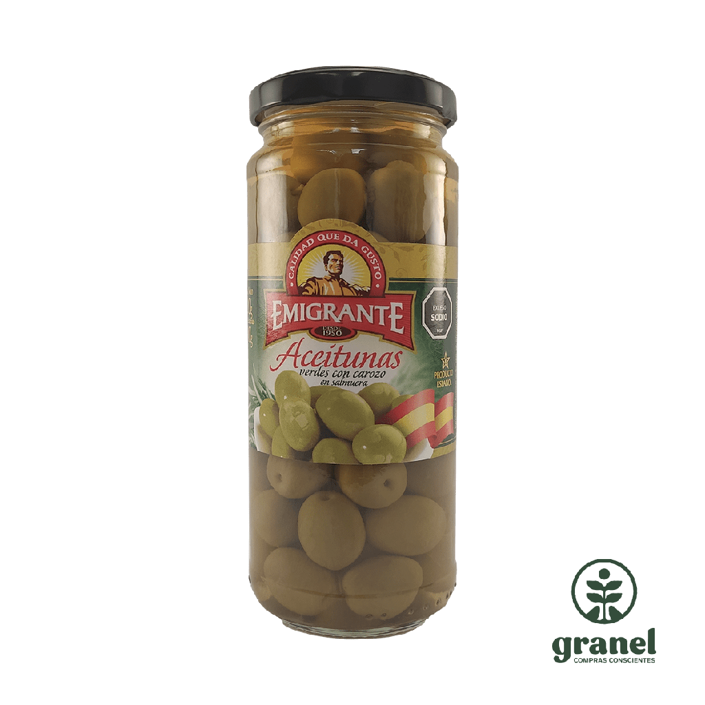 Aceitunas verdes con carozo El Emigrante 320g neto