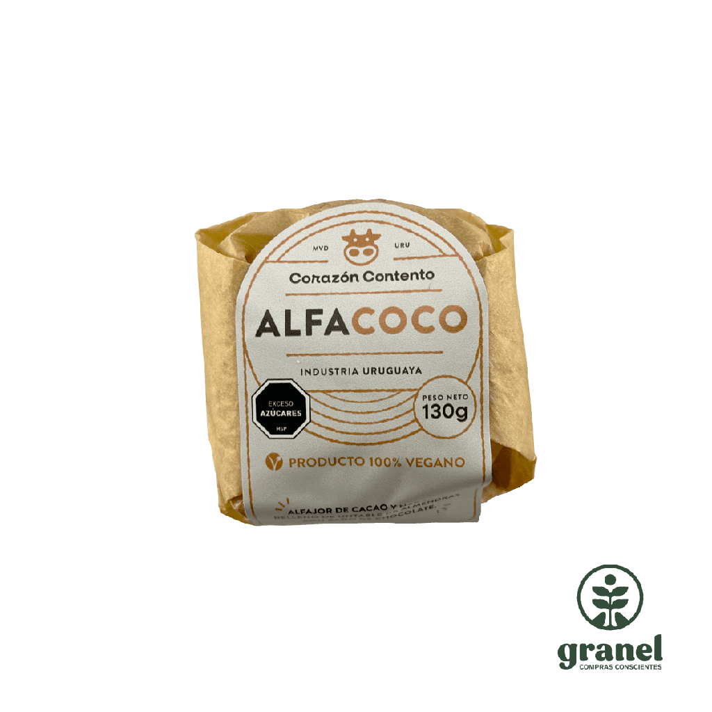 Alfajor de chocolate con coco Corazón Contento