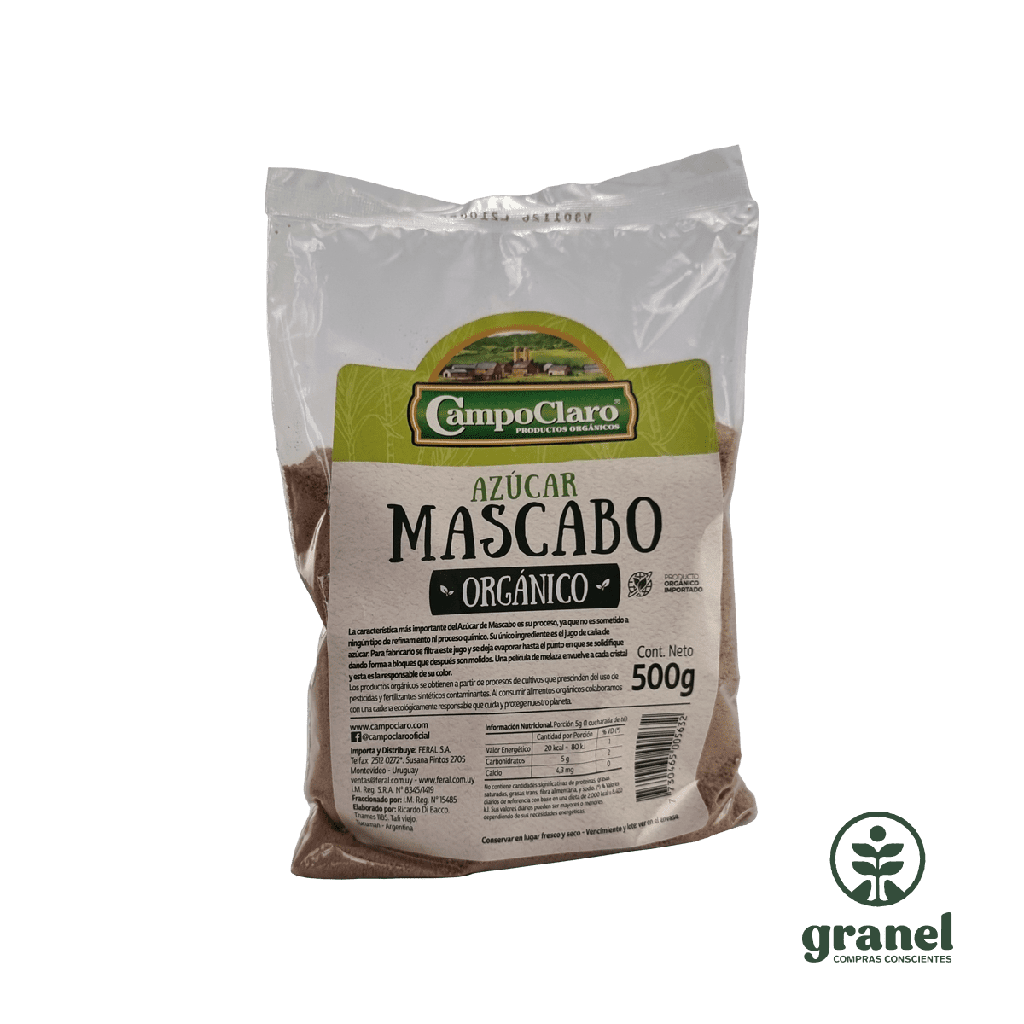 Azúcar mascabo orgánico Campo Claro 500g [ARCH]