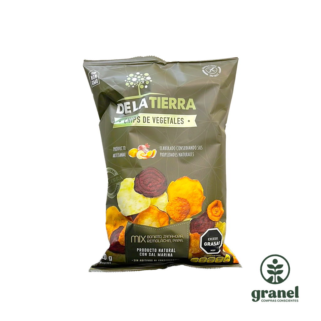 Chips de vegetales con sal marina De La Tierra 120g