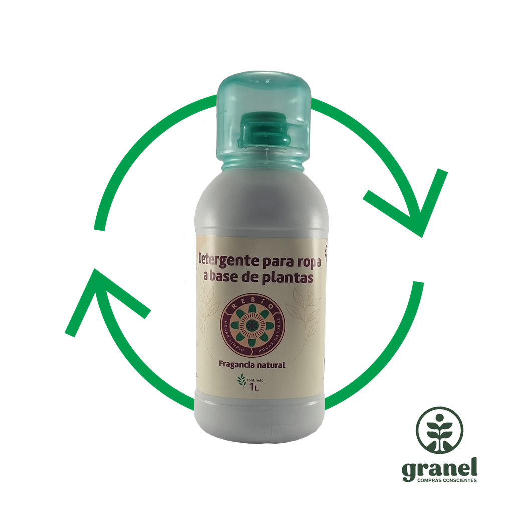 [8699] Jabón vegetal para ropa envase de pead reciclado retornable Rebío 1L (Tengo envase Rebío 1L para devolver)