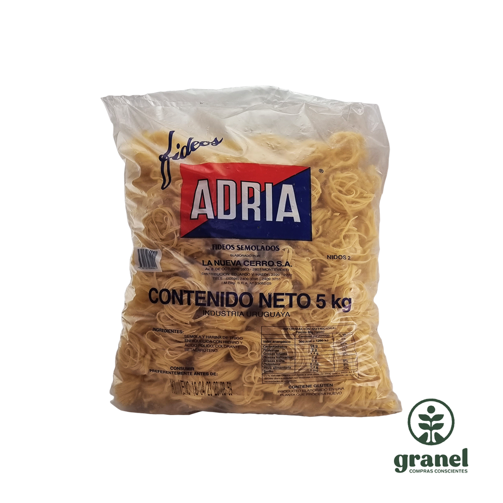 Fideos semolados nido Adria 5kg