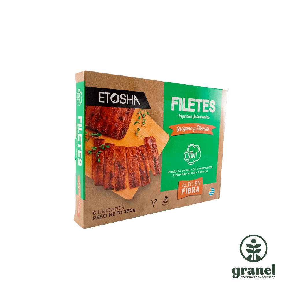 Filete de seitan saborizado orégano y tomillo Etosha congelado 6 unidades 360g