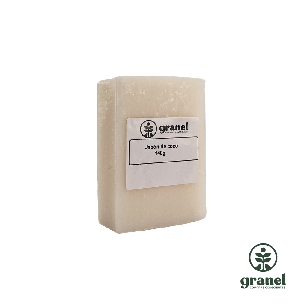 Jabón de coco puro 100% vegetal en barra 140g