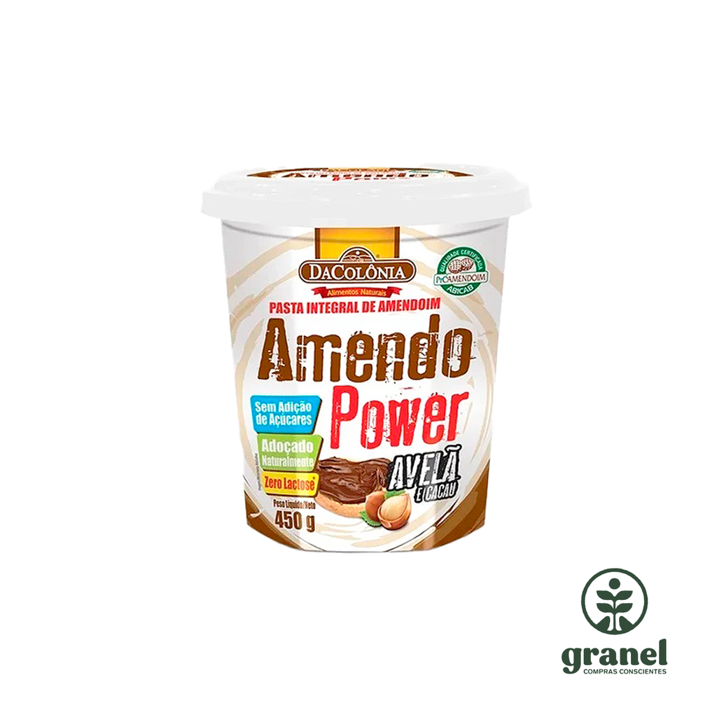Mantequilla crema manteca de maní con avellanas y cacao Amendo Power 450g [Arch]
