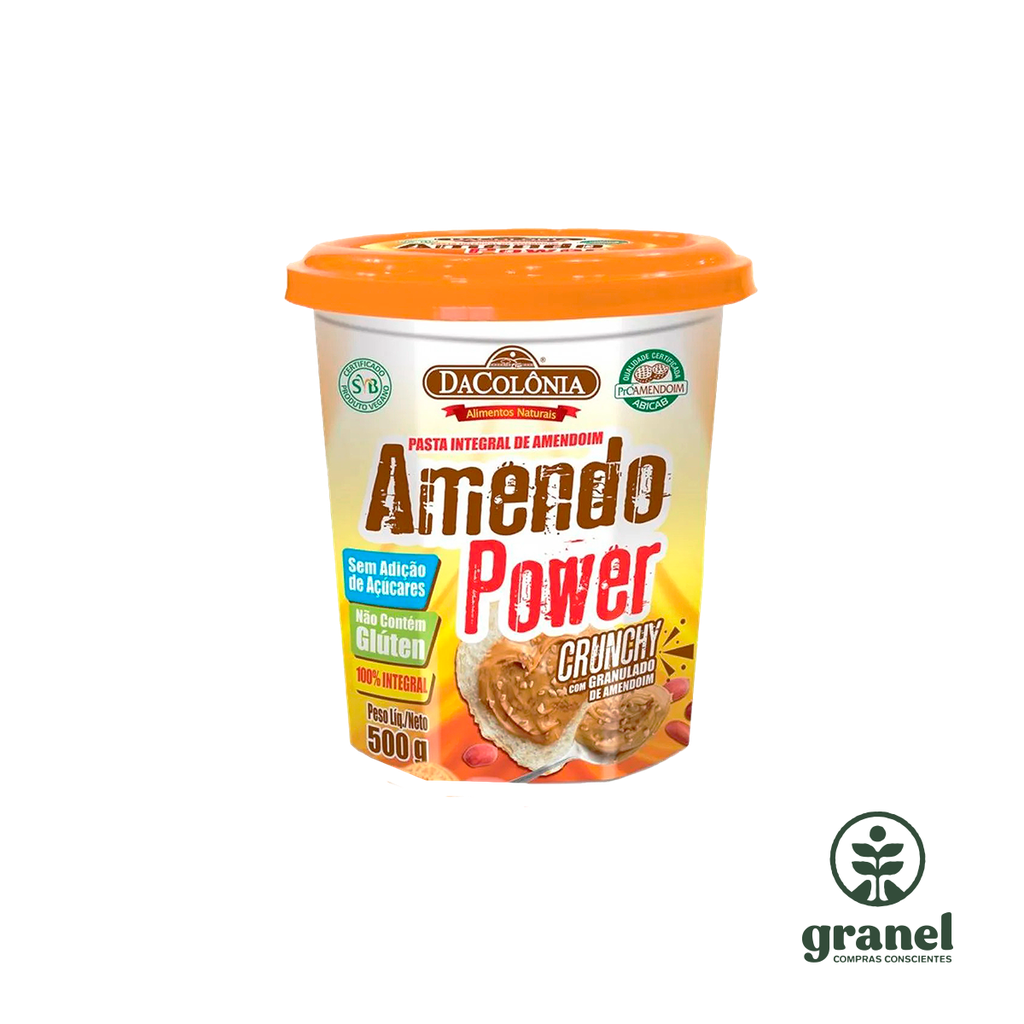 Mantequilla crema manteca de maní crunchy Amendo Power 500g [arch]