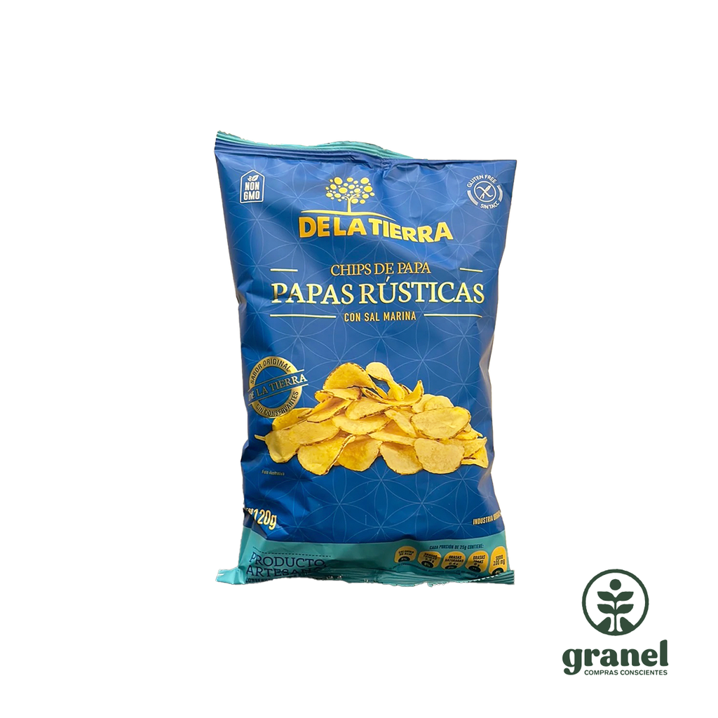 Papas rústicas con sal marina De La Tierra 120g