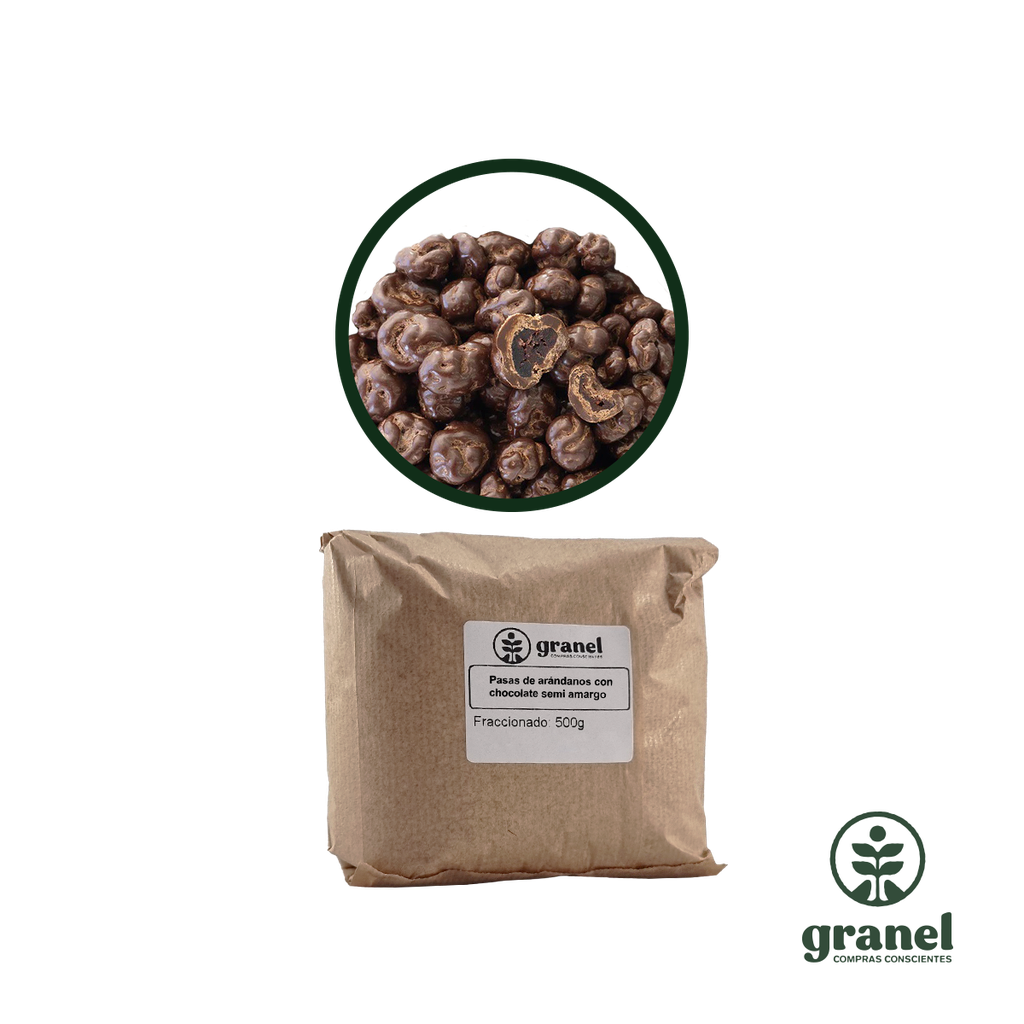Pasas de arándanos con chocolate semi amargo 500g