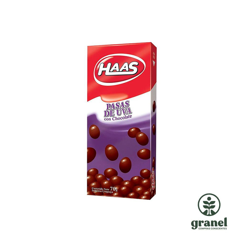 Pasas de uva con chocolate Haas 70g