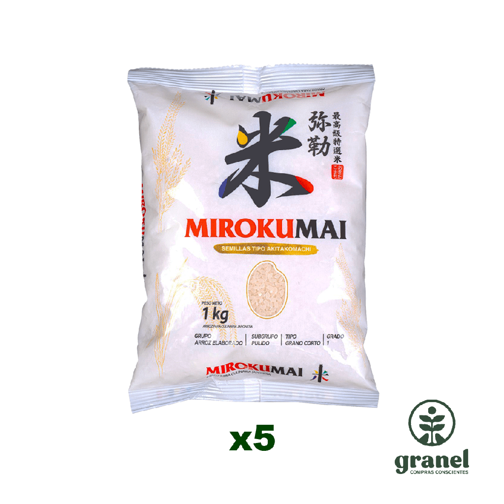 Arroz blanco Mirokumai 1kg 5 unidades