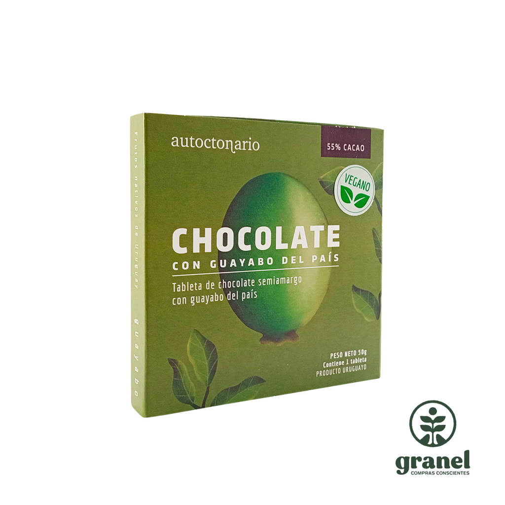 [8639] Tableta individual de chocolate con incrustaciones de frutos nativos Autoctonario 50g (Guayabo)