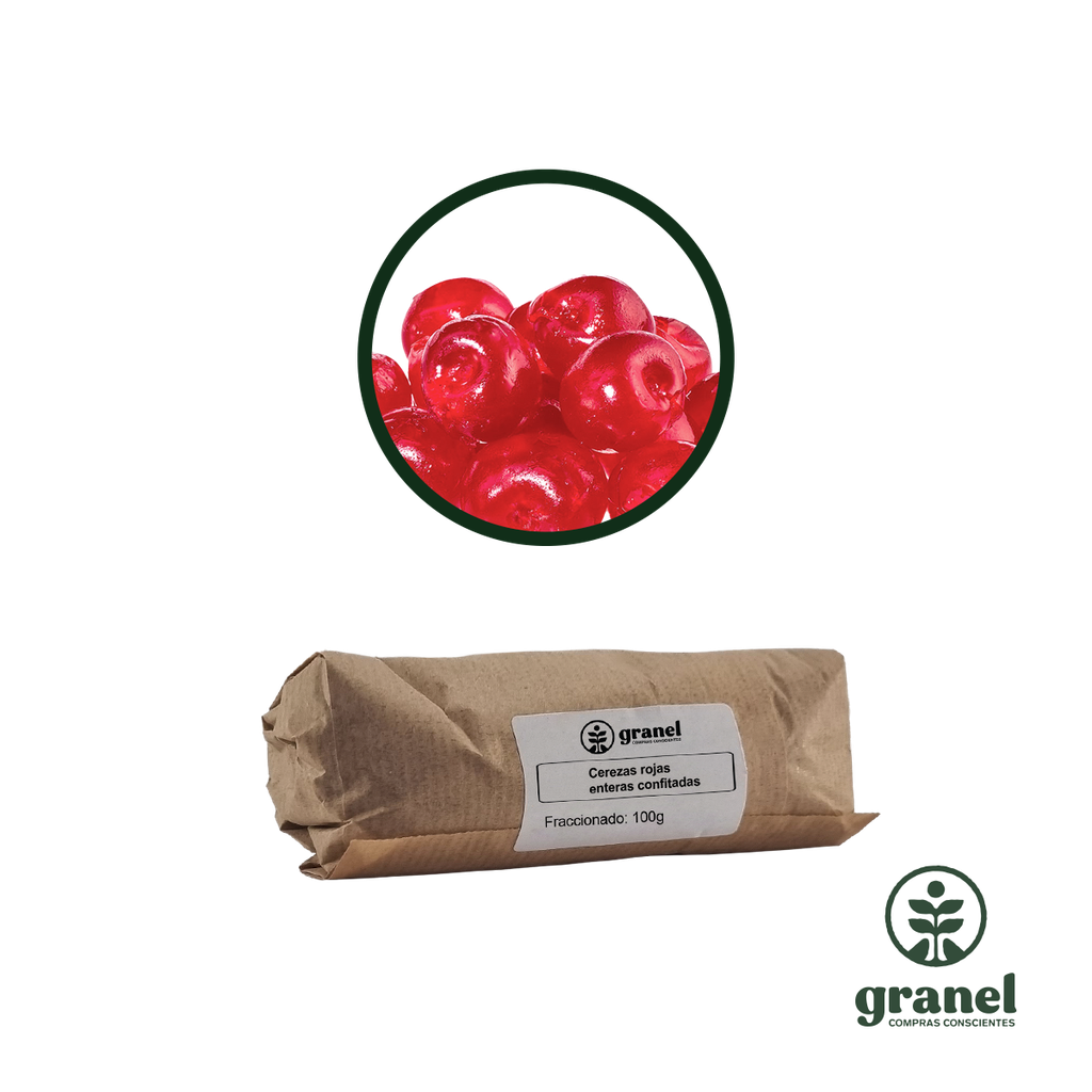 Cerezas rojas enteras confitadas 100g