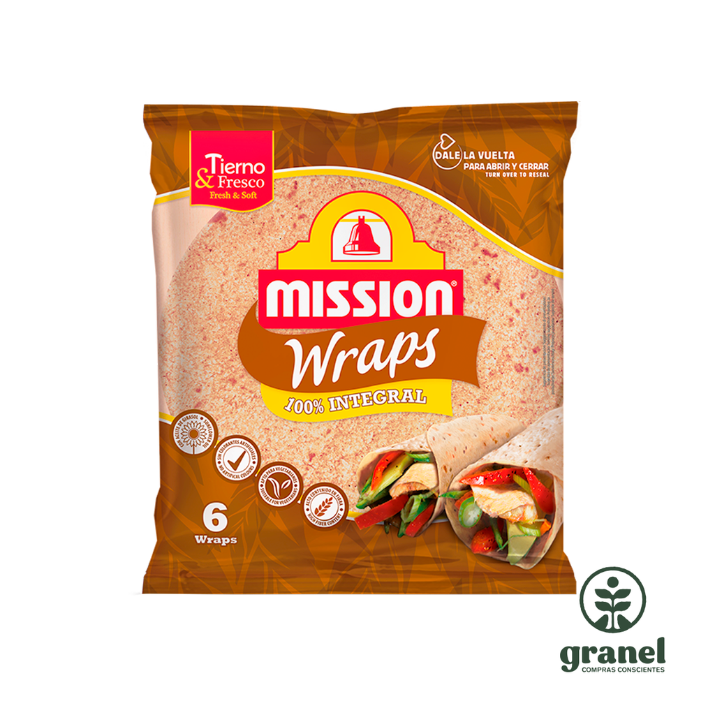 Tortillas wraps integrales de 20cm Mission 320g Granel