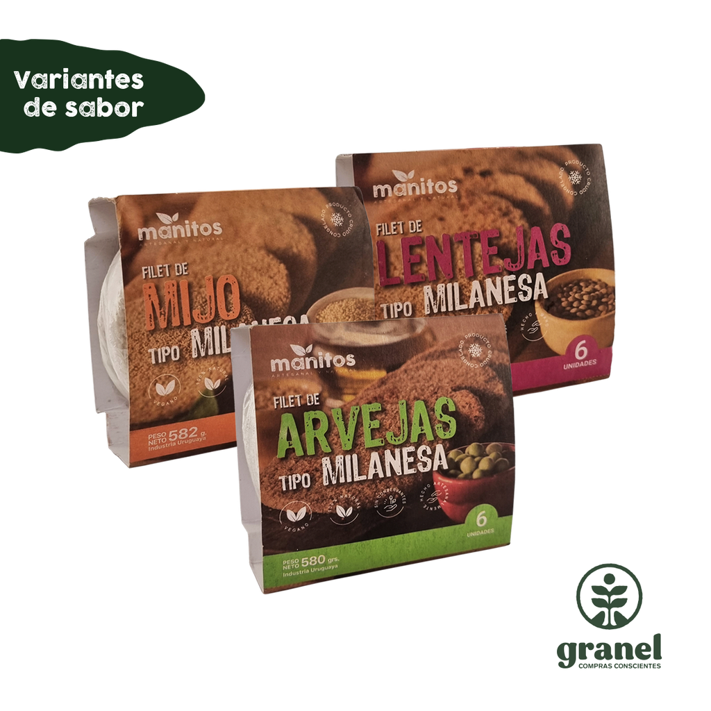 Filetes tipo milanesa Manitos congelados 6 unidades