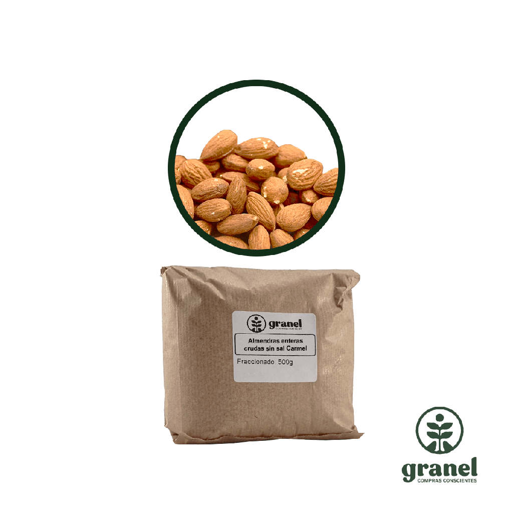 [9840] Almendras enteras crudas sin sal Carmel 500g