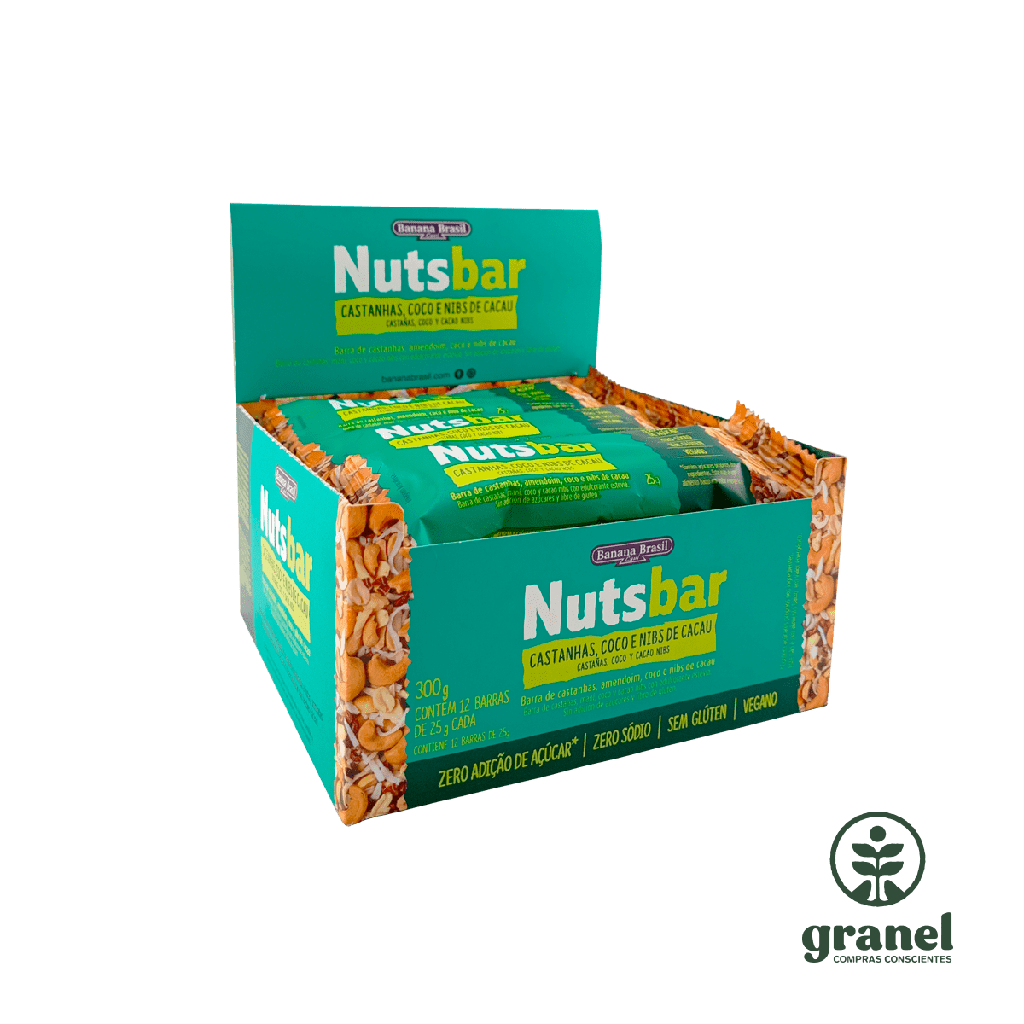 [10060] Barra de cereales de coco y castañas Nutsbar 25g. Caja 12 unidades
