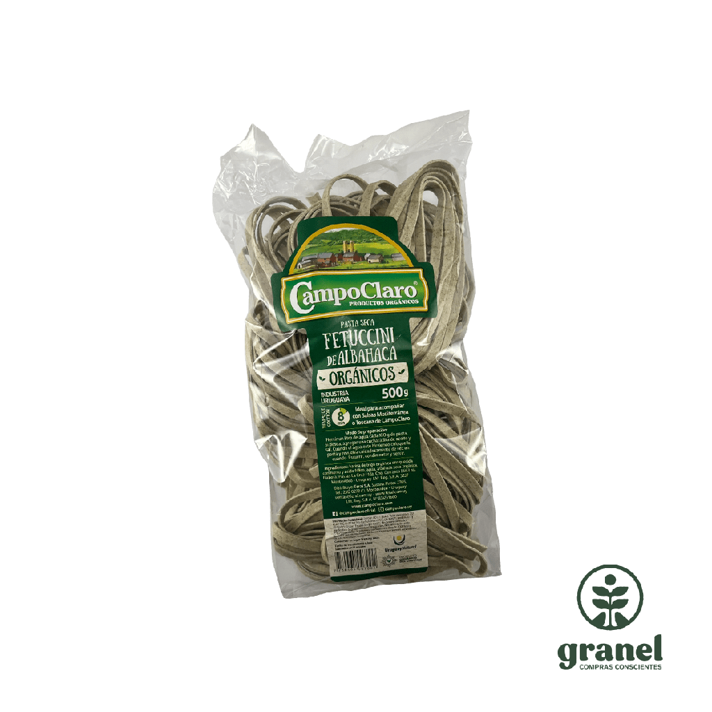 [10342] Fideos fetuccini de albahaca orgánicos  Campo Claro 500g