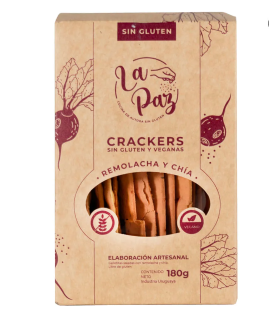 [10578] Galletas crackers de remolacha y chia La Paz 180g