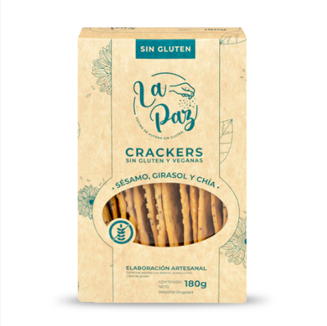 [10579] Galletas crackers de sésamo, girasol y chía La Paz 180g