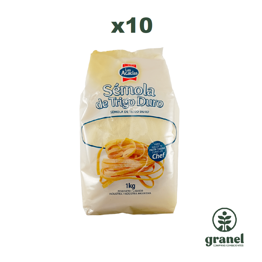 [10761] Sémola de trigo duro Las Acacias 1kg. Funda de 10 unidades